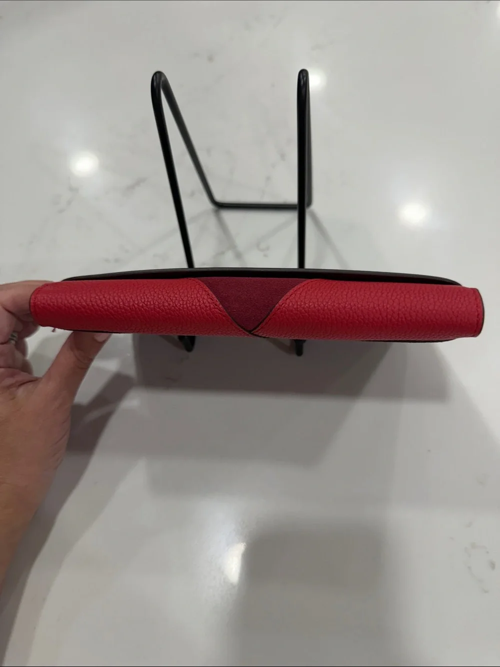 kate spade Red and Burgundy Patchwork Leather Clutch